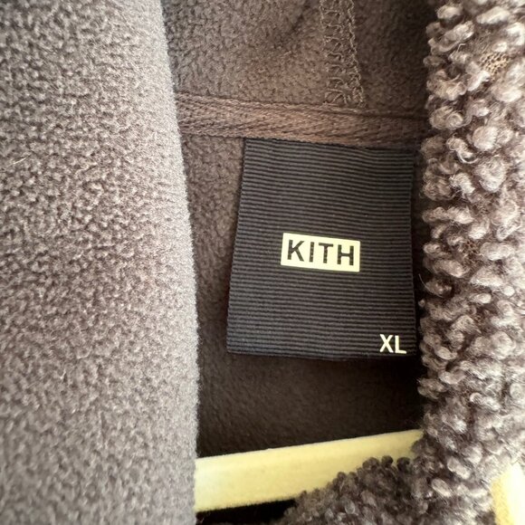 Kith Sherpa Hoodie Monument Size XL Classic Logo Sweatshirt - Picture 3 of 5